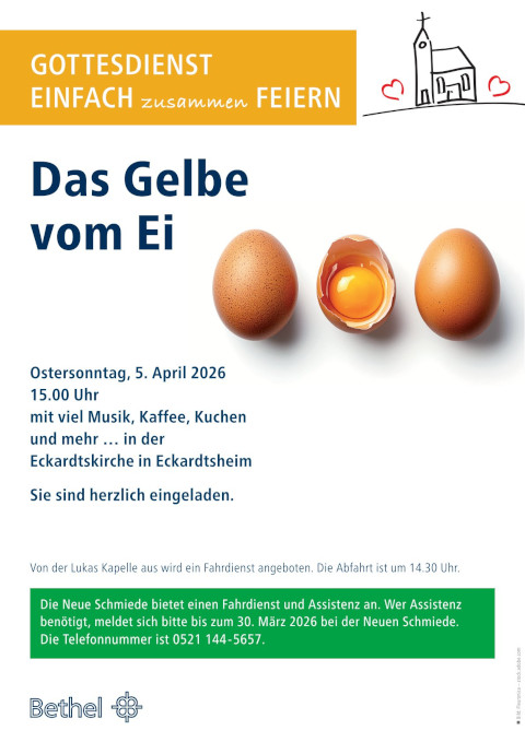 Einladungsplakat zum Gottesdienst in einfacher Sprache am 5. April