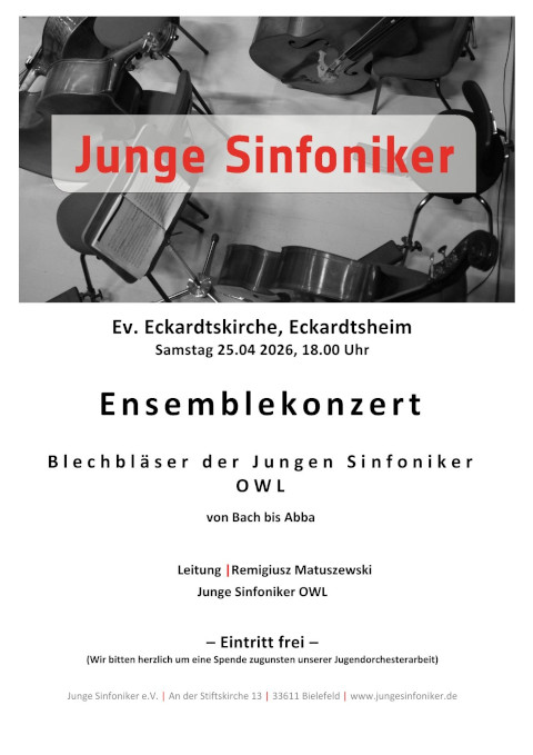 Einladungsplakat f�r das Konzert des Blechbl�serensmble der Jungen Sinfoniker Bielefeld