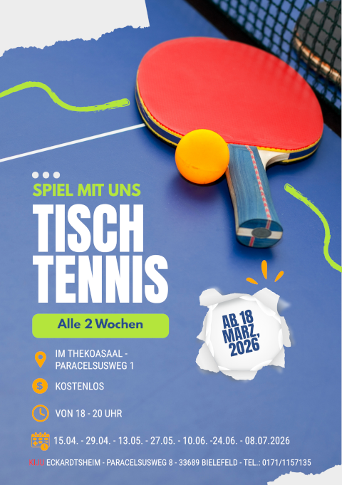 Einladung zum Tischtennisangebot der KiJu Eckardtsheim