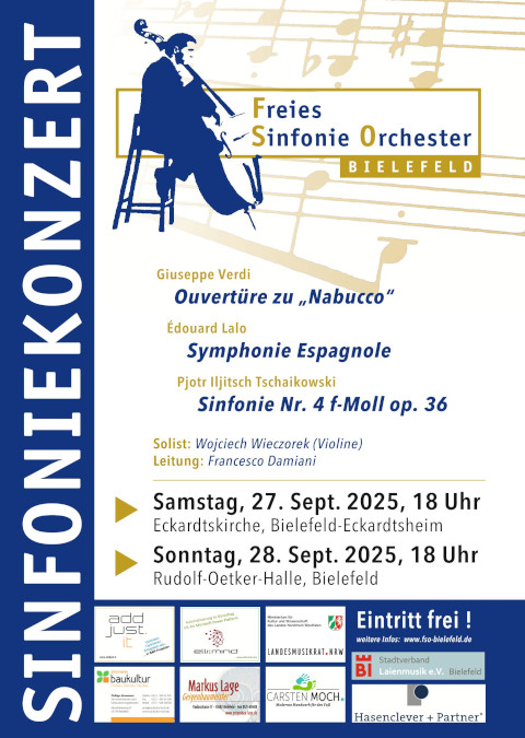 Plakat FSO Bielefeld Plakat des Freien Sinfonieorchster Bielefeld mit den Angaben des Konzertes