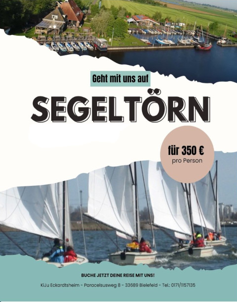 Segelfreizeit Einladungsplakat für die Segelfreizeit der KiJu im August 2026