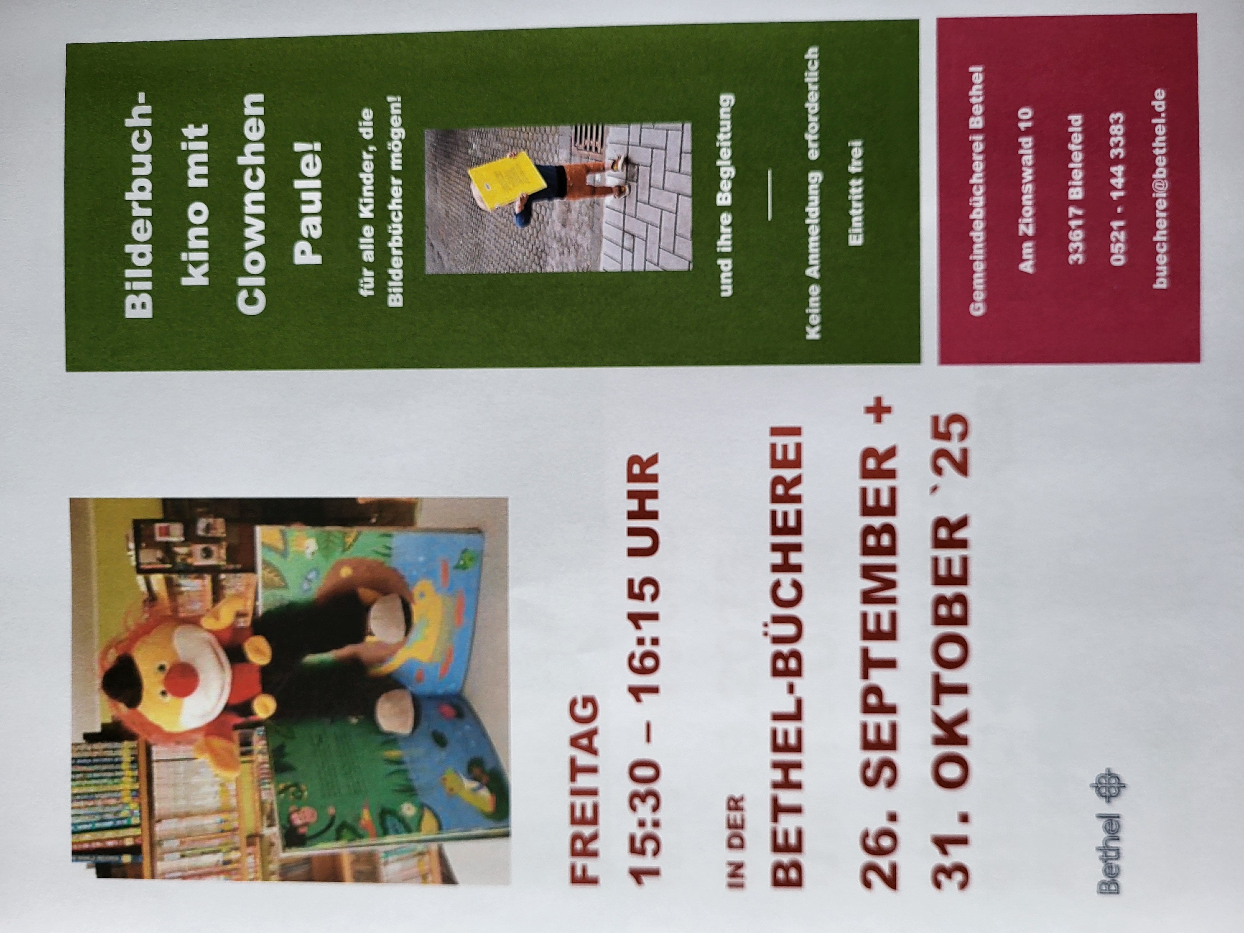 Plakat fr das Bilderbuchkino mit Paule