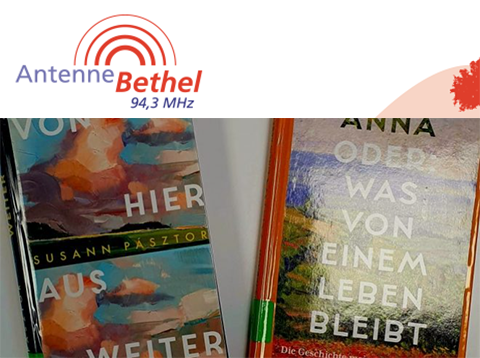 Das Bild zeigt das Logo von Antenne Bethel und darunter zwei B�cher