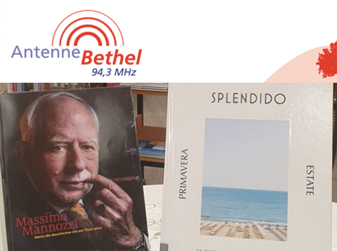 Das Bild zeigt das Logo von Antenne Bethel und darunter zwei Bcher